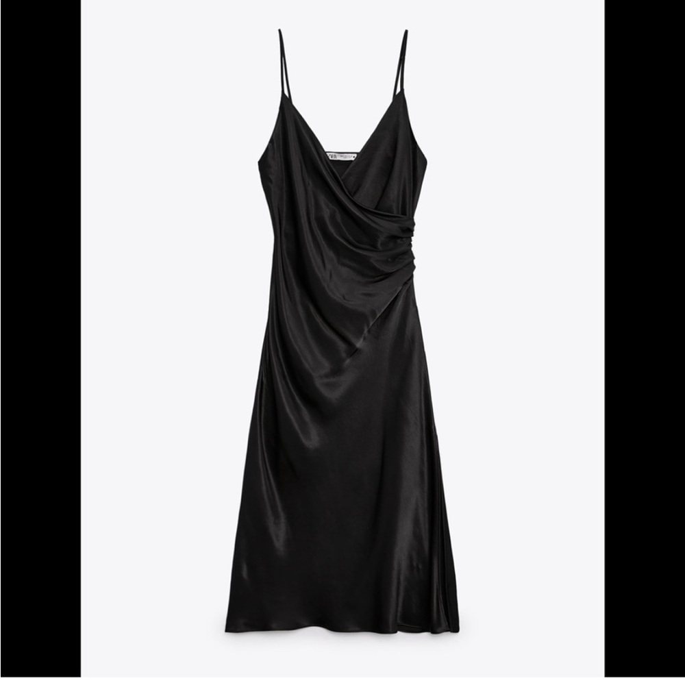 Zara Silk draped slit dress